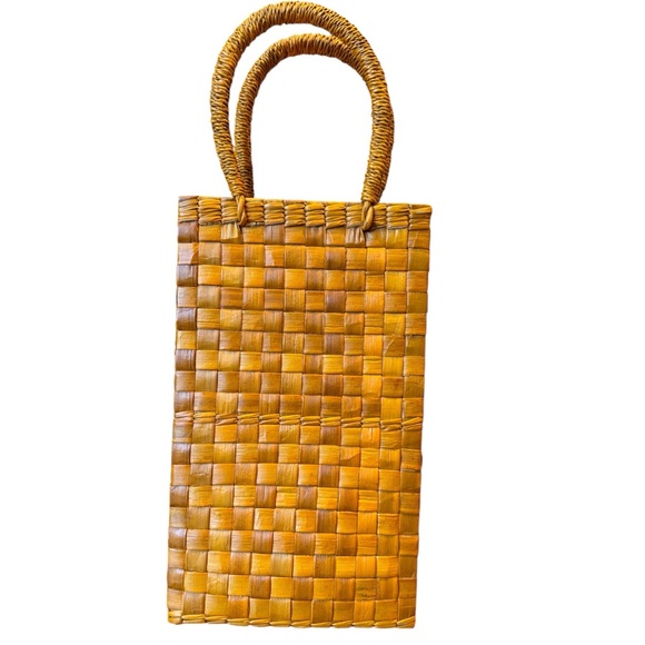 Orange Woven Grass Tote Bag - Picture 2 of 9
